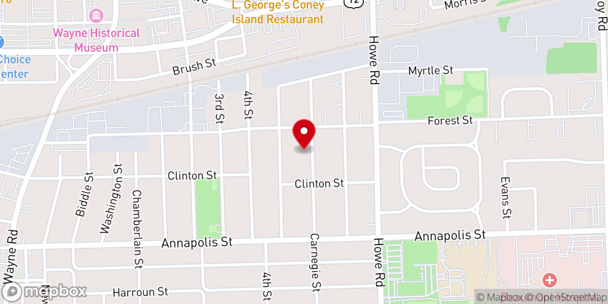 Map showing location of New Life Church of Metro Detroit