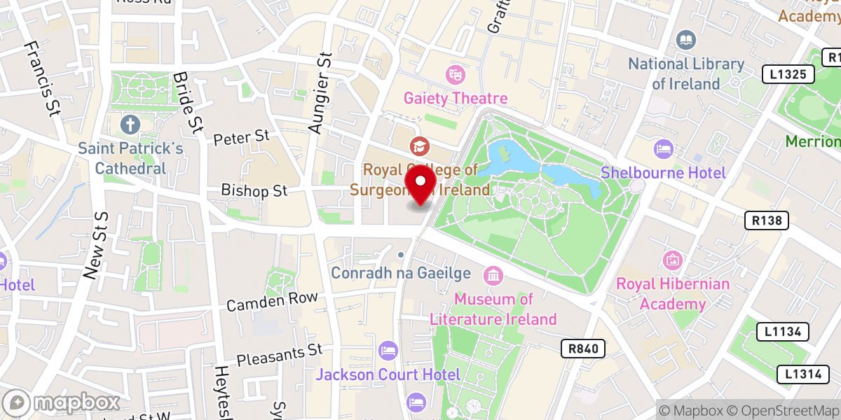Map showing location of Dublin Unitarian Church
