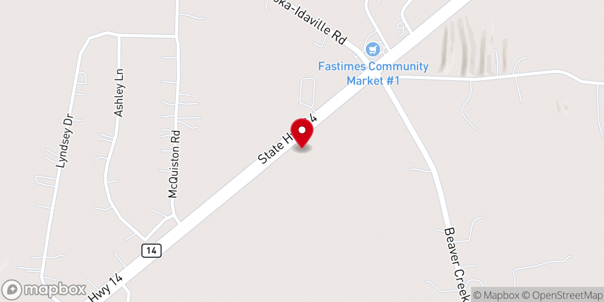 Map showing location of Hope Community Church