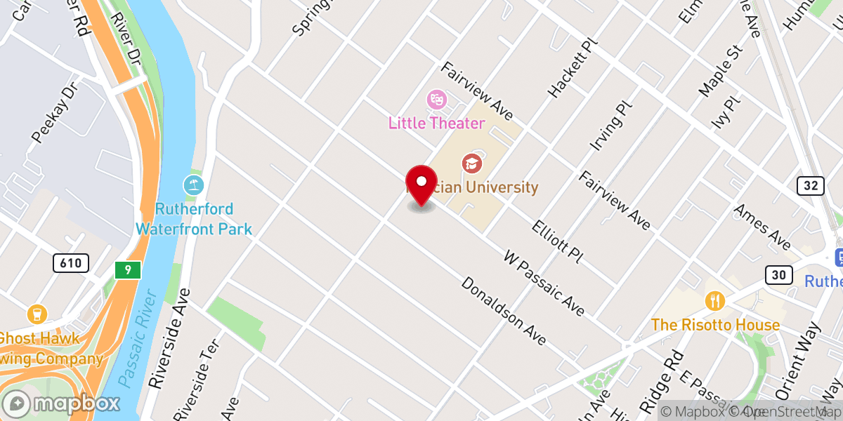 Map showing location of Rutherford Bible Chapel