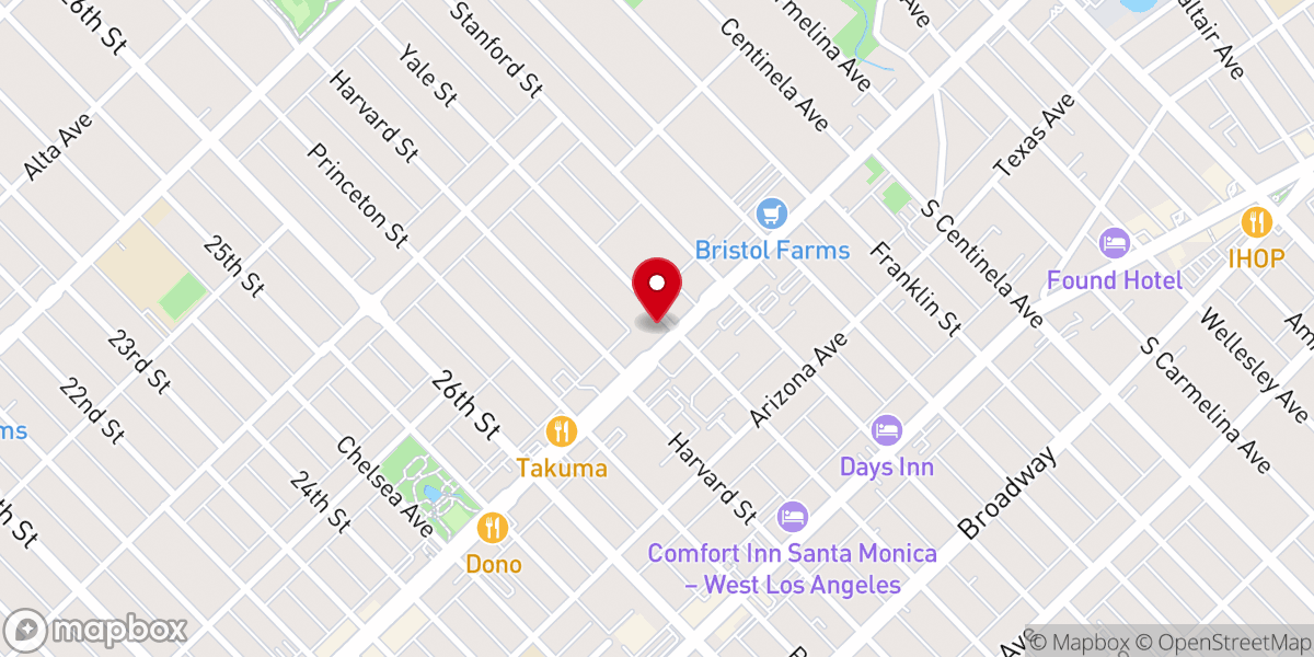 Map showing location of Santa Monica Church