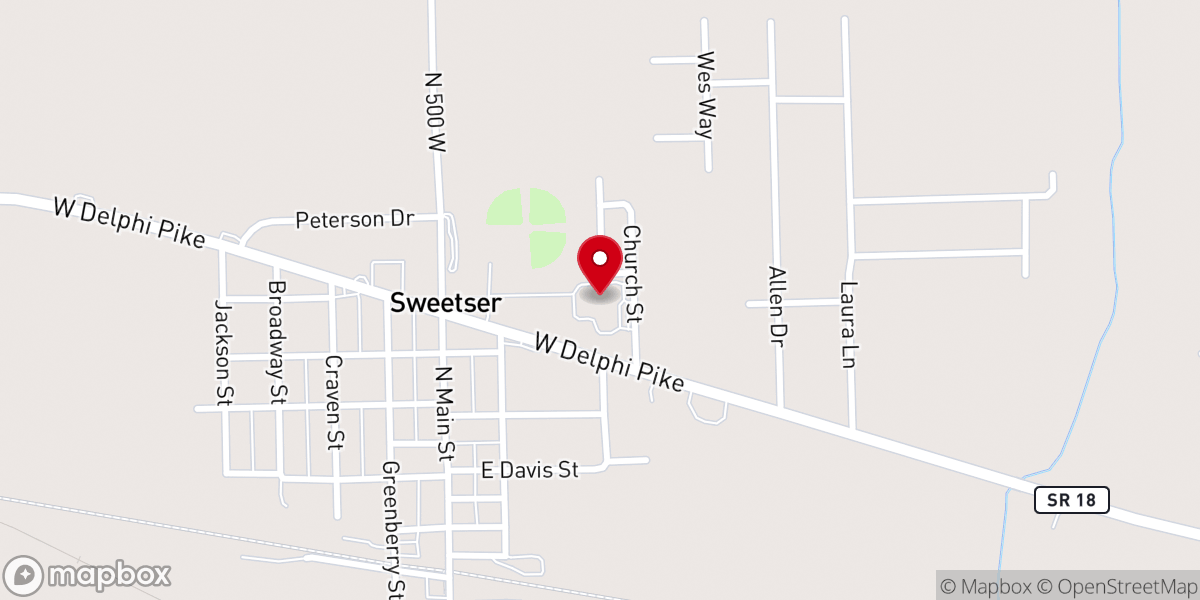 Map showing location of Liberty Baptist Church