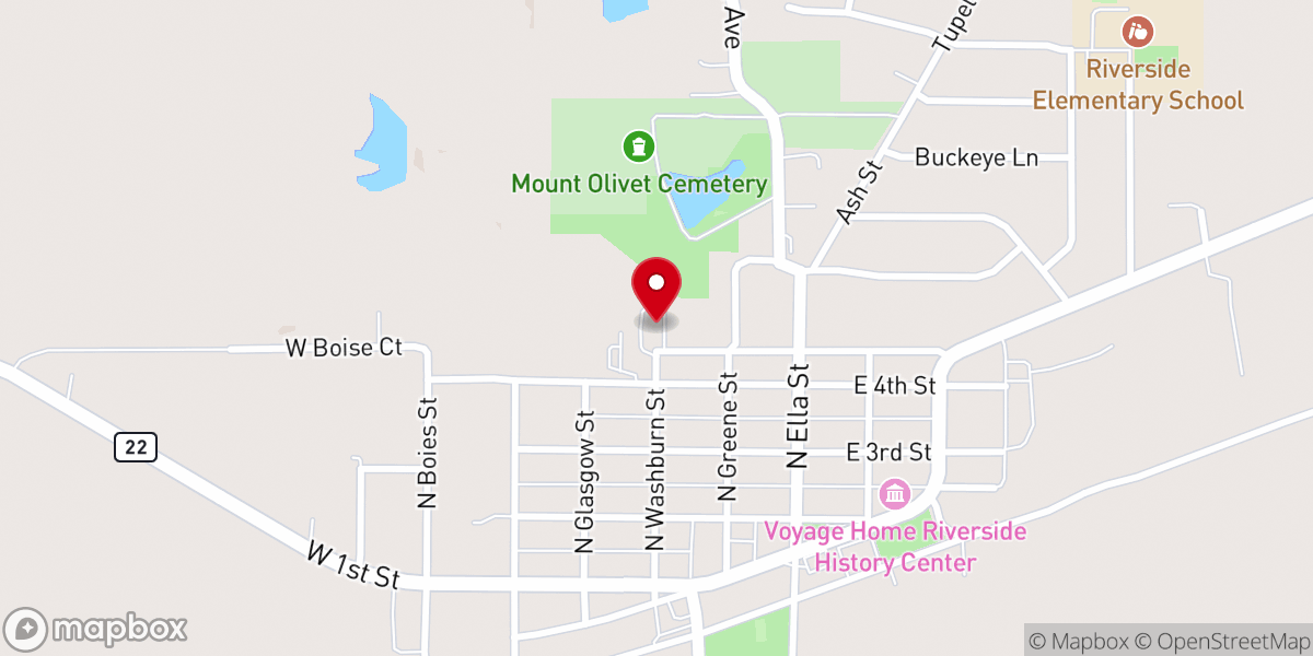 Map showing location of St. Mary's Catholic Church