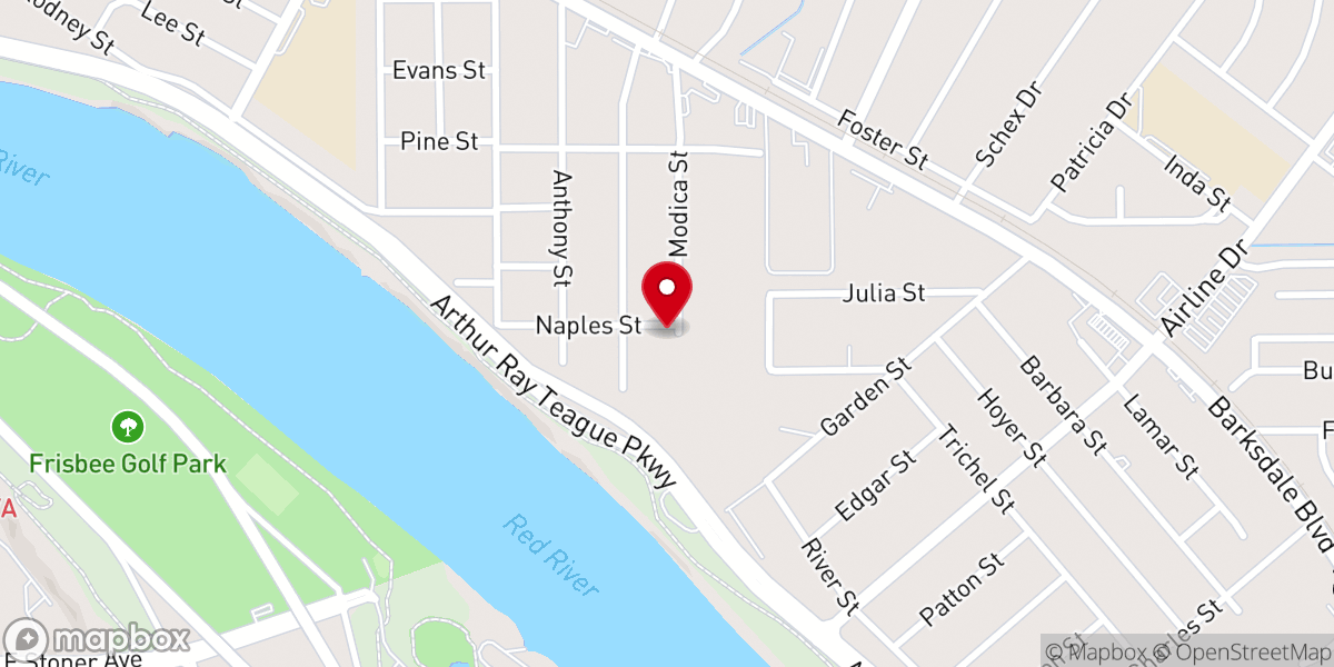 Map showing location of Bossier Church of the Nazarene