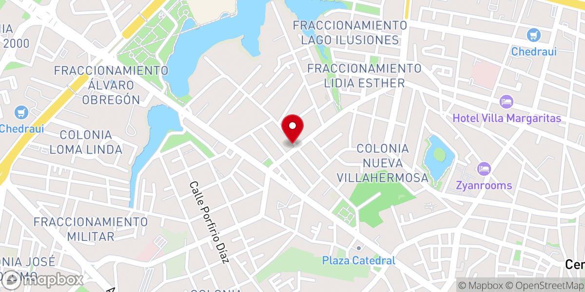 Map showing location of IAFCJ Primera de Villahermosa (Templo Central)