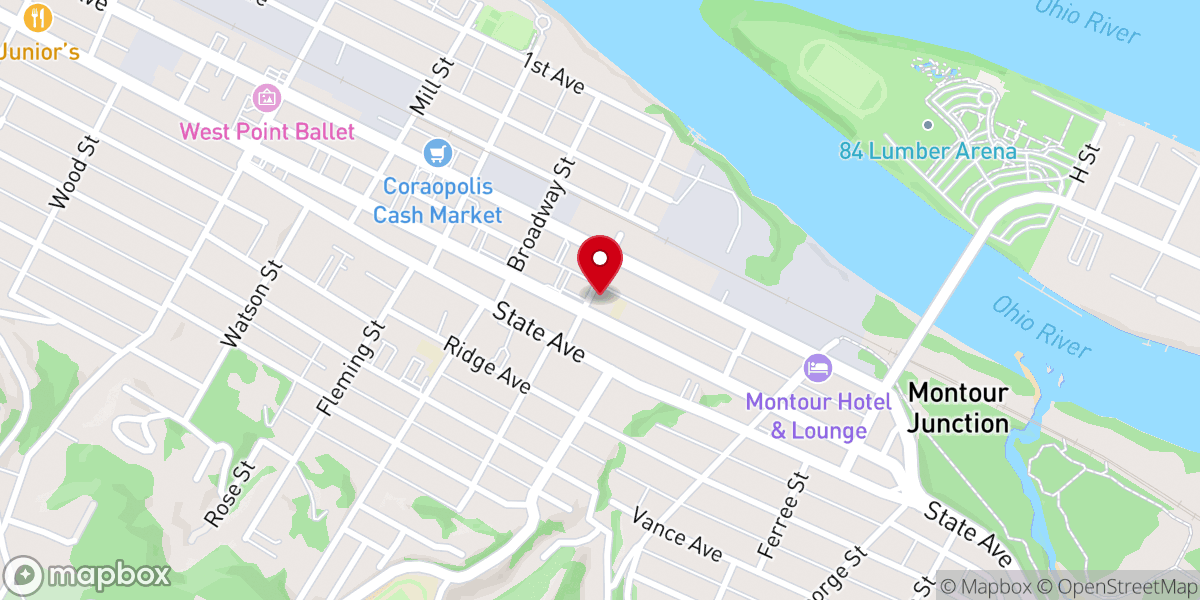 Map showing location of Saint Joseph's Roman Catholic Church