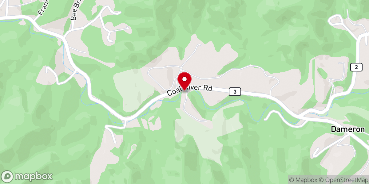 Map showing location of Dameron Church