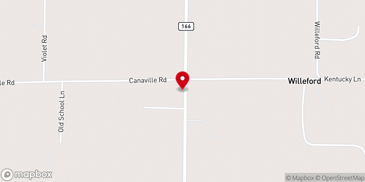 Map showing location of Cana Church
