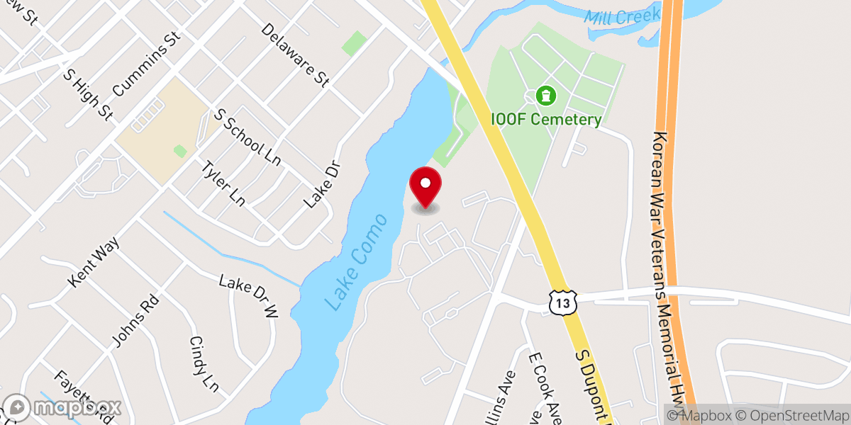 Map showing location of Smyrna-clayton Ministerium