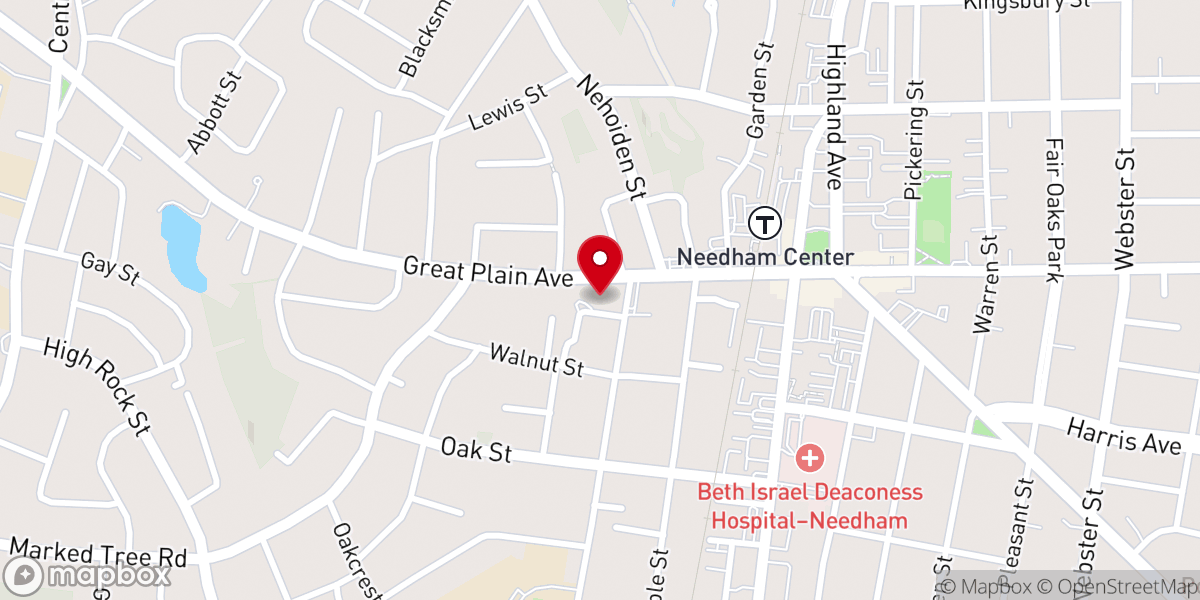 Map showing location of The Congregational Church of Needham, UCC