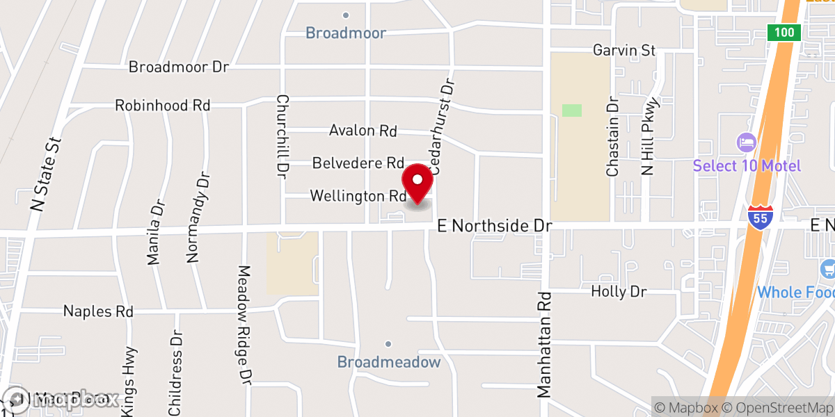 Map showing location of Redeemer Church, PCA