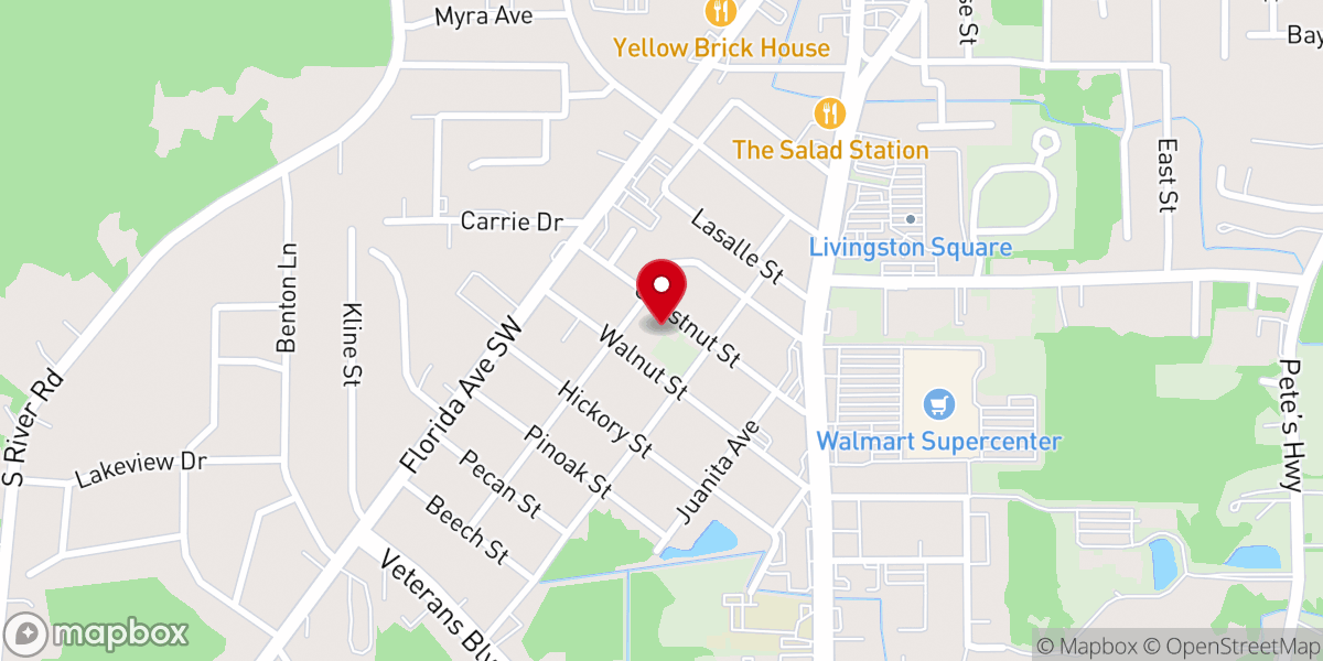 Map showing location of Don Avenue Baptist Church