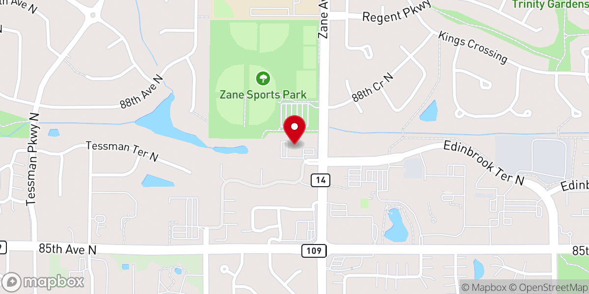 Map showing location of Family of God Lutheran Church