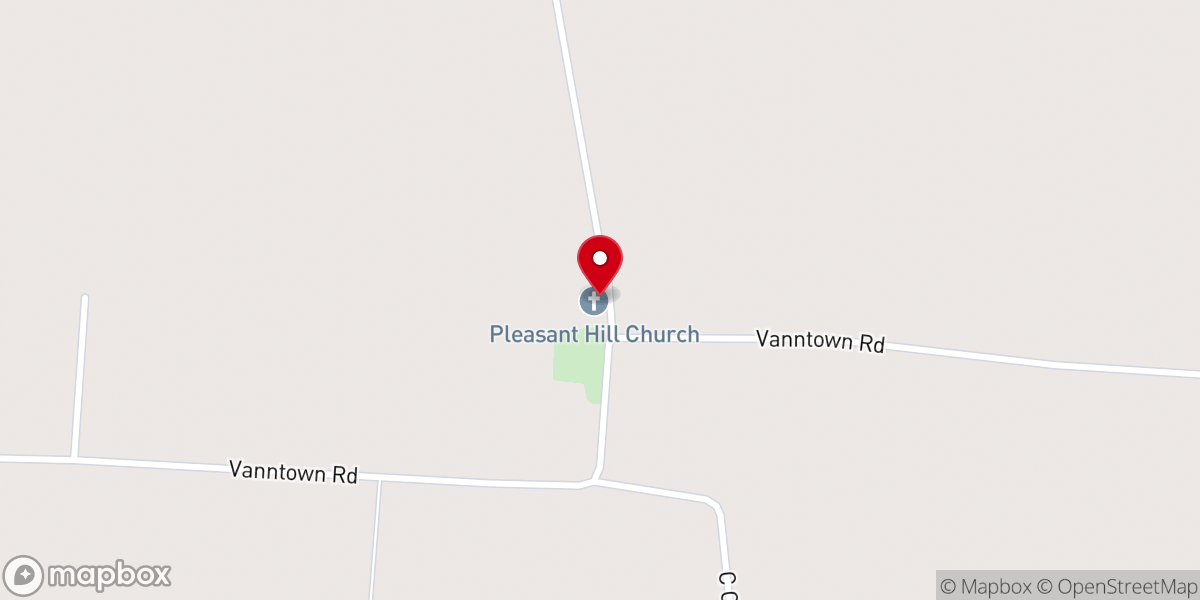 Map showing location of Pleasant Hill Baptist Church