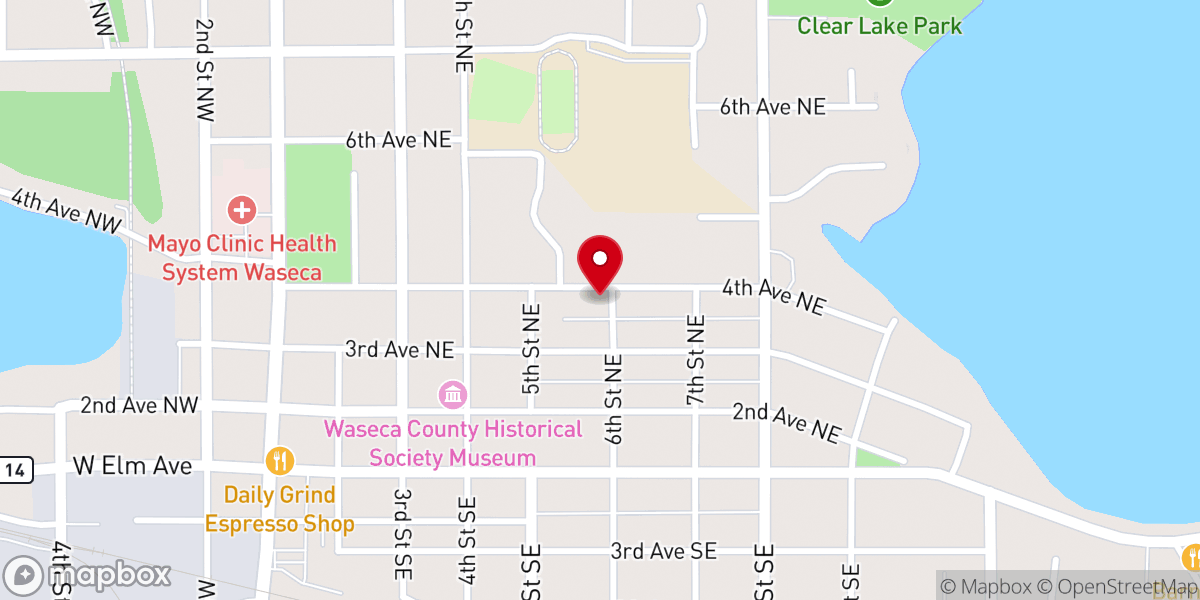 Map showing location of Christ the King Lutheran Church