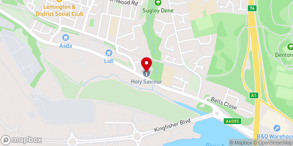 Map showing location of Parish Church of the Holy Saviour