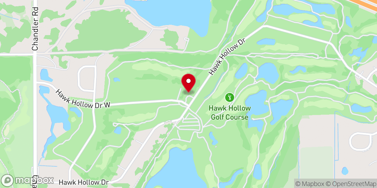 Map showing location of Hawk Hollow Chapel