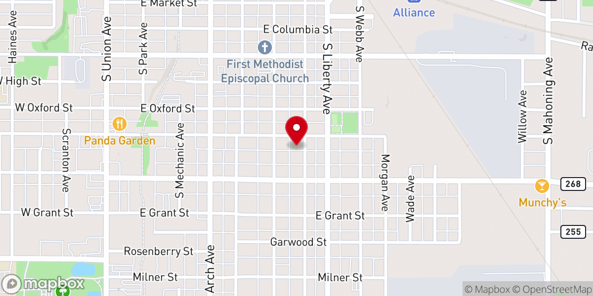 Map showing location of Reformed Free Methodist Church