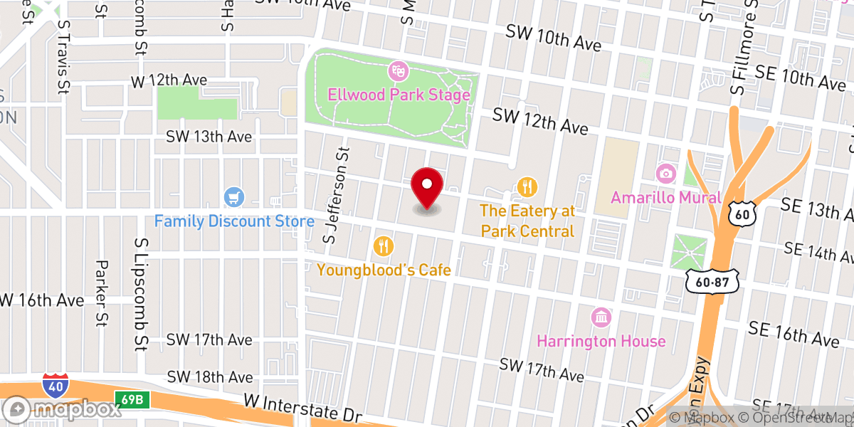 Map showing location of Central Church of Christ