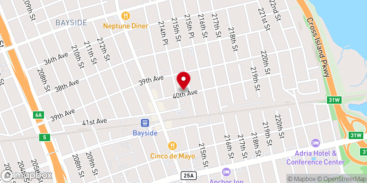 Map showing location of All Saints Episcopal Church of Bayside