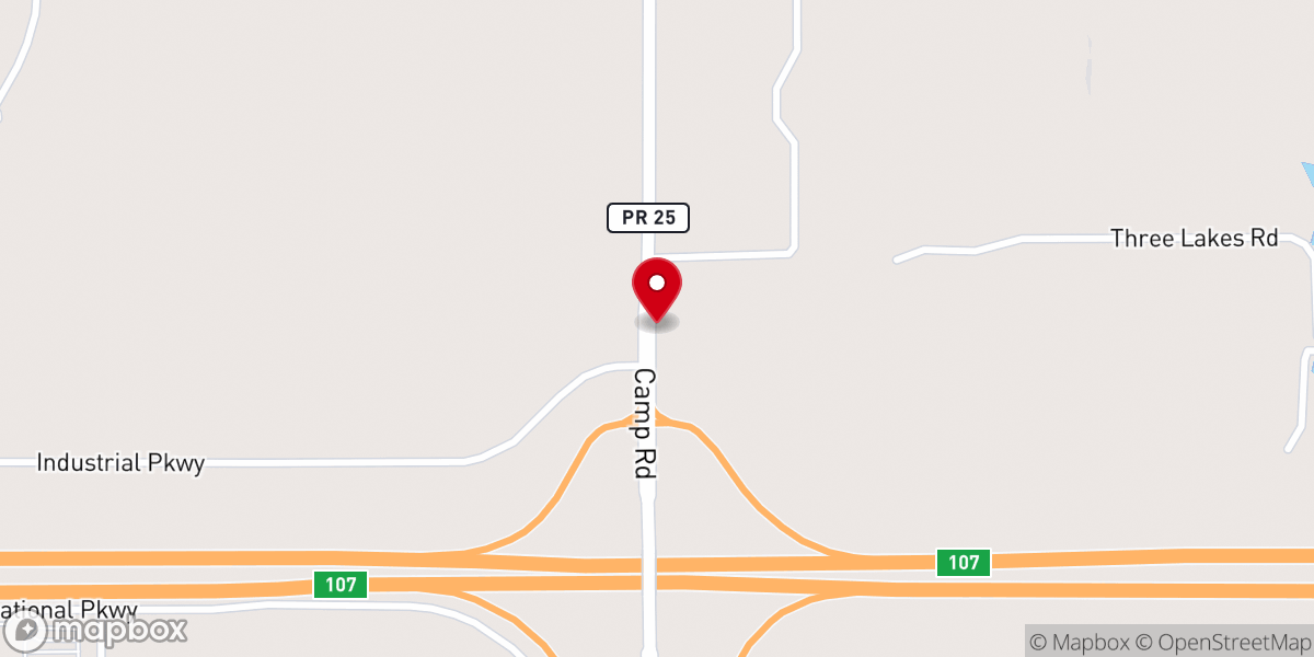 Map showing location of Camp Road Church