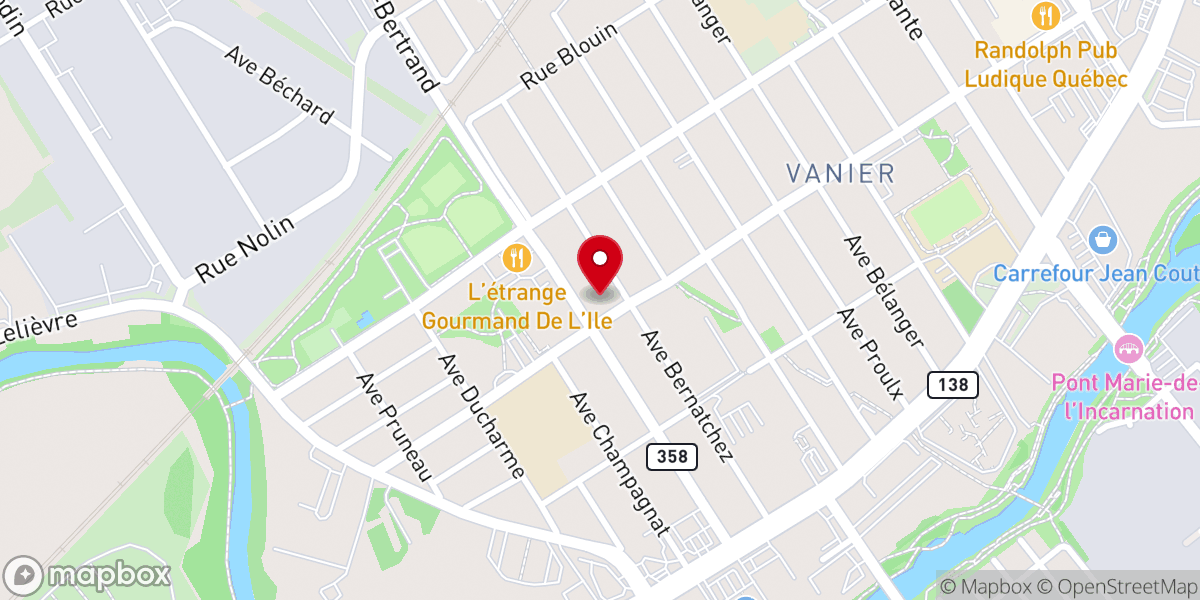 Map showing location of Evangelical Center Word Of Life Quebec