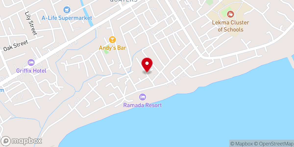 Map showing location of Beach Road SDA Church