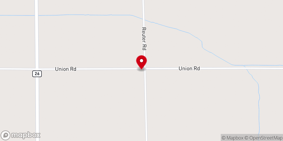 Map showing location of East Grove Union Church