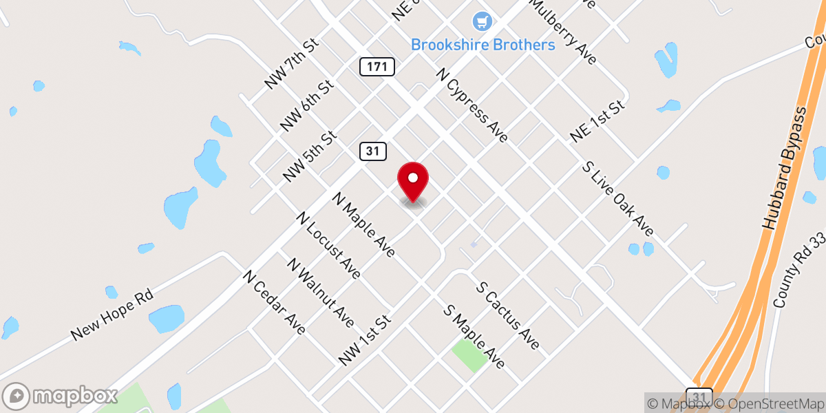Map showing location of Haralson Family Life Center