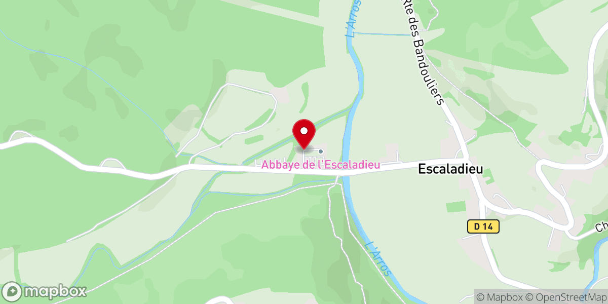 Map showing location of Abbaye de l'Escaladieu