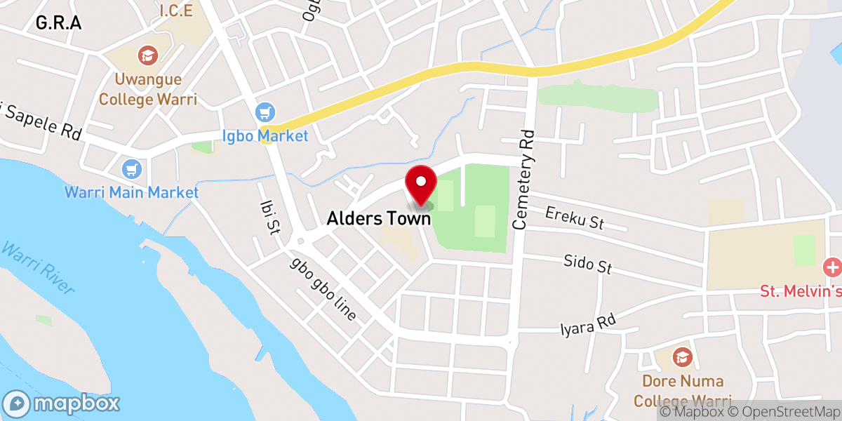 Map showing location of All souls Anglican church
