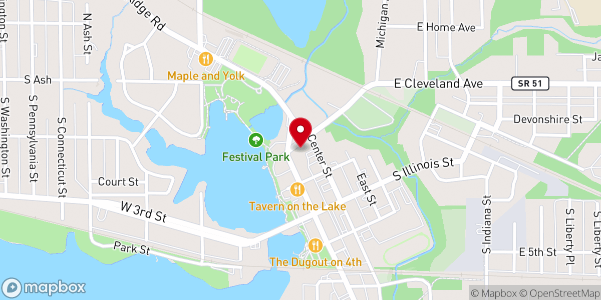 Map showing location of St. Bridget Roman Catholic Church