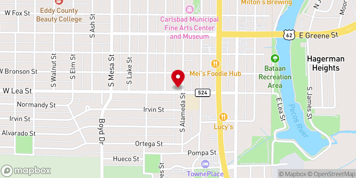 Map showing location of Mt. Olive Baptist Church