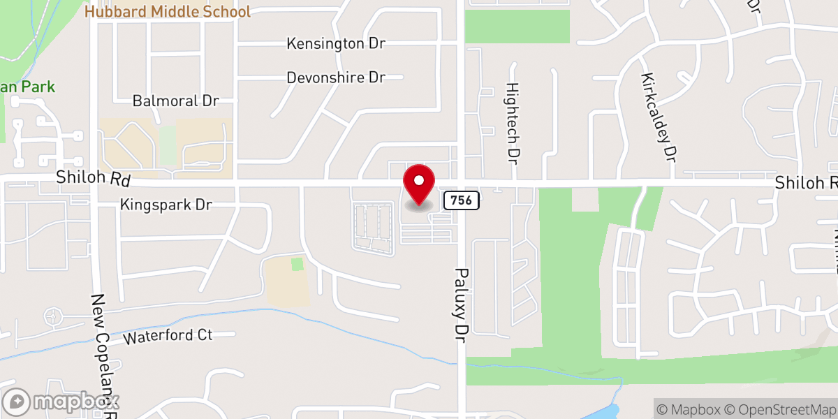 Map showing location of Shiloh Road Church of Christ