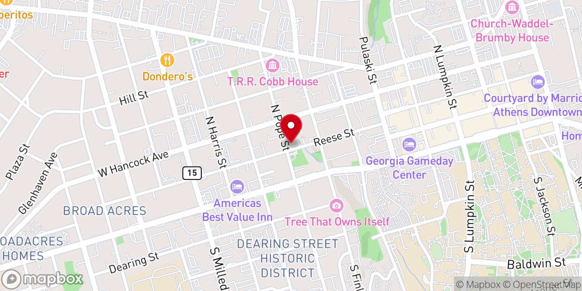 Map showing location of Hill First Baptist Church