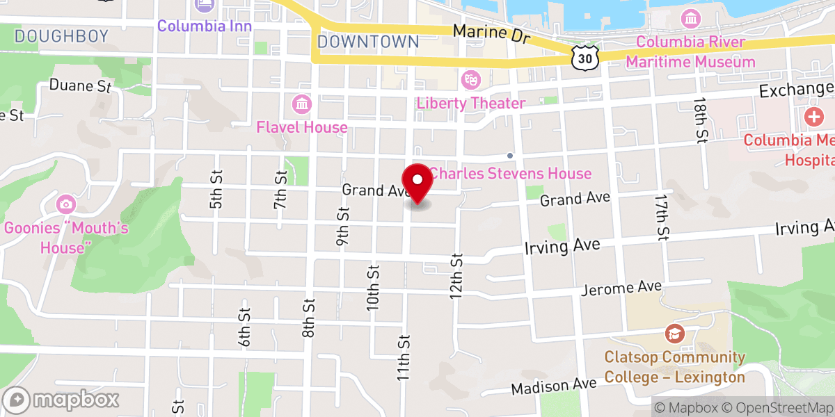 Map showing location of First Presbyterian Church