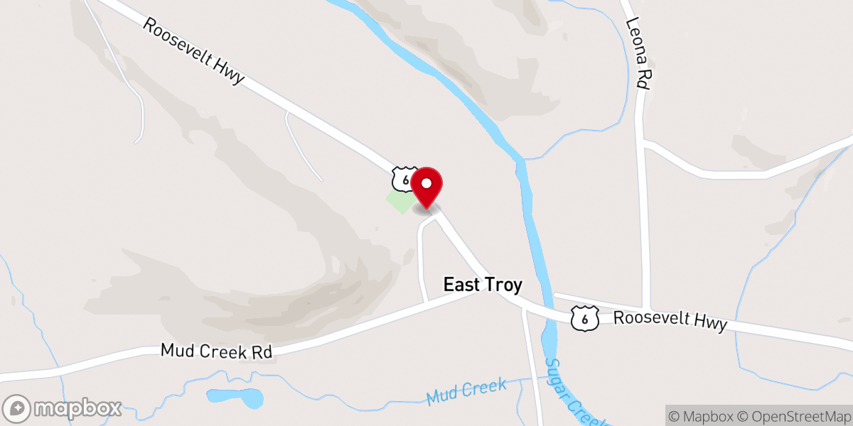 Map showing location of East Troy United Methodist Church