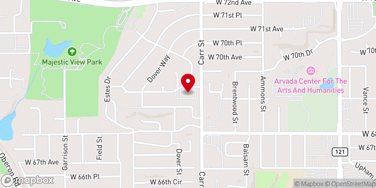Map showing location of Denver Church of Christ