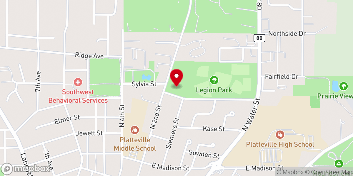 Map showing location of Broske Center