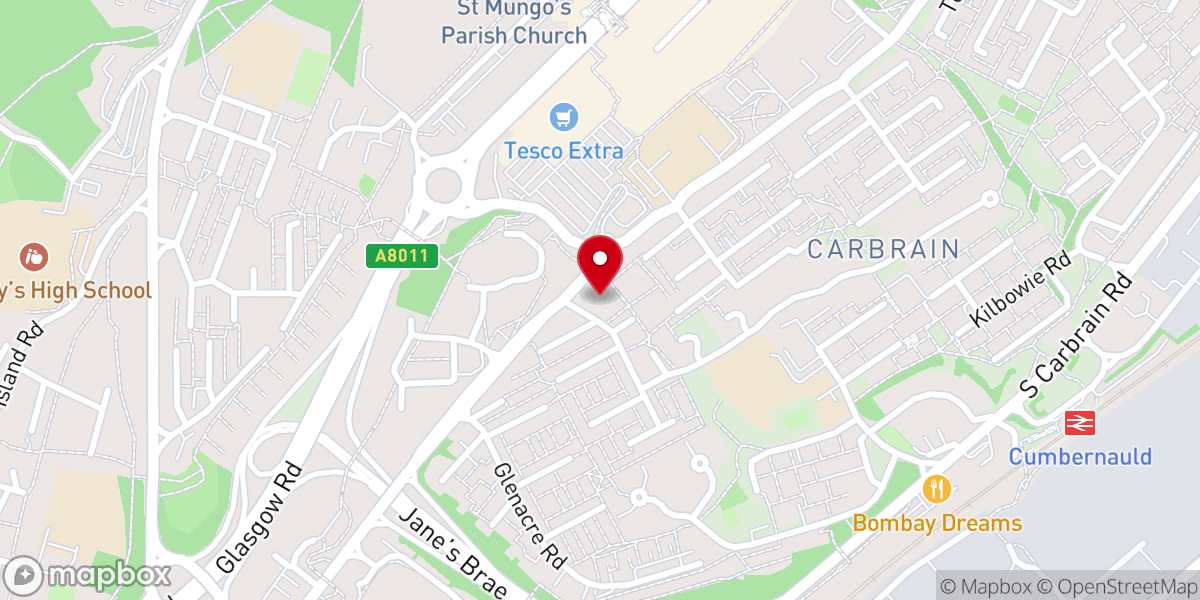 Map showing location of Cumbernauld United Reformed Church