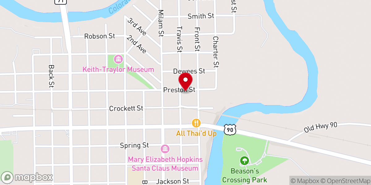 Map showing location of St. John's Episcopal Church