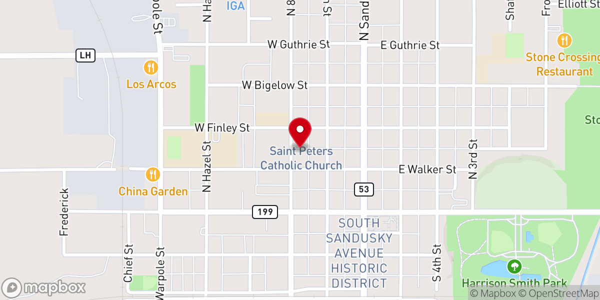 Map showing location of Transfiguration of the Lord Catholic Church
