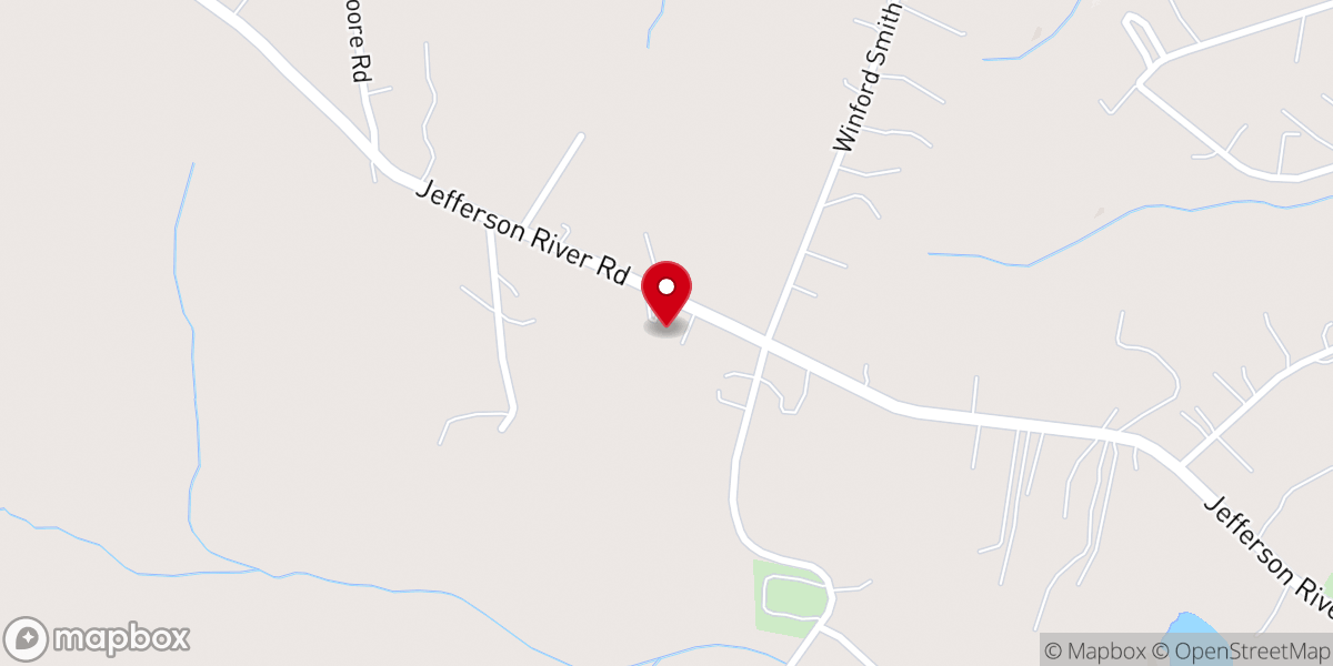 Map showing location of Crooked Creek Baptist Church