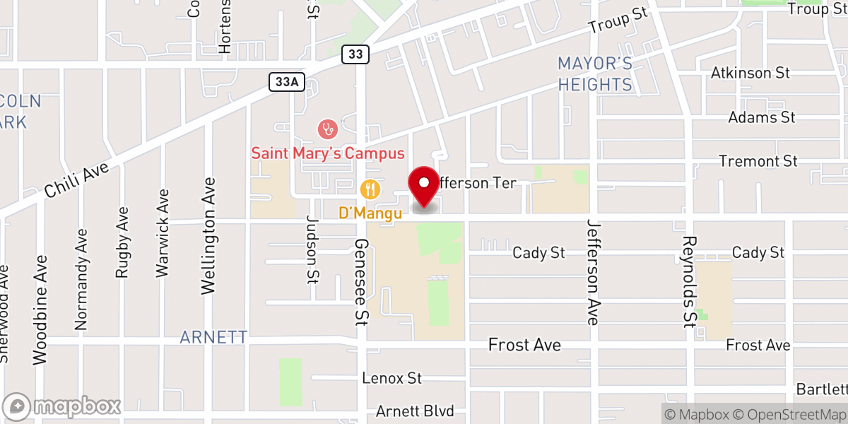 Map showing location of Zion Hill Missionary Baptist Church