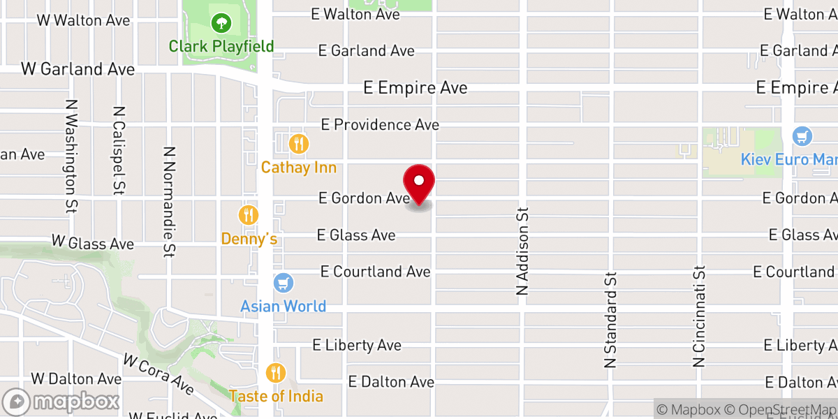 Map showing location of Christ Church Spokane