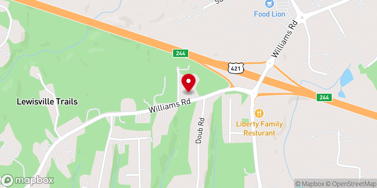 Map showing location of Foothills Christian Church