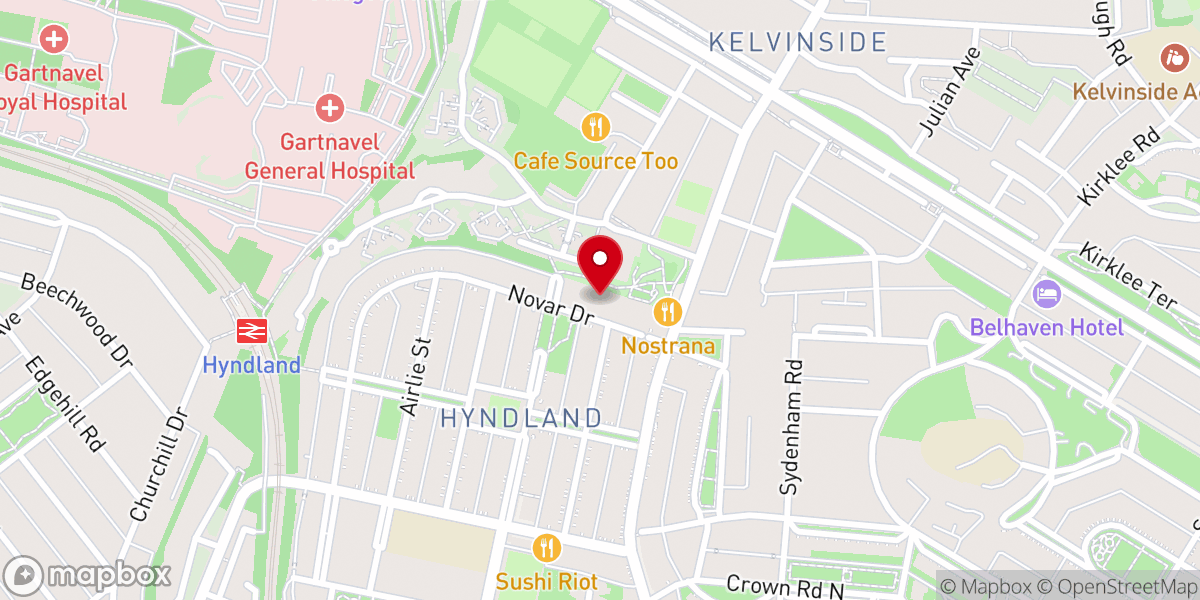 Map showing location of Mosaic Church, Glasgow