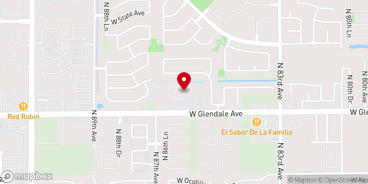 Map showing location of Central Christian Church - Glendale
