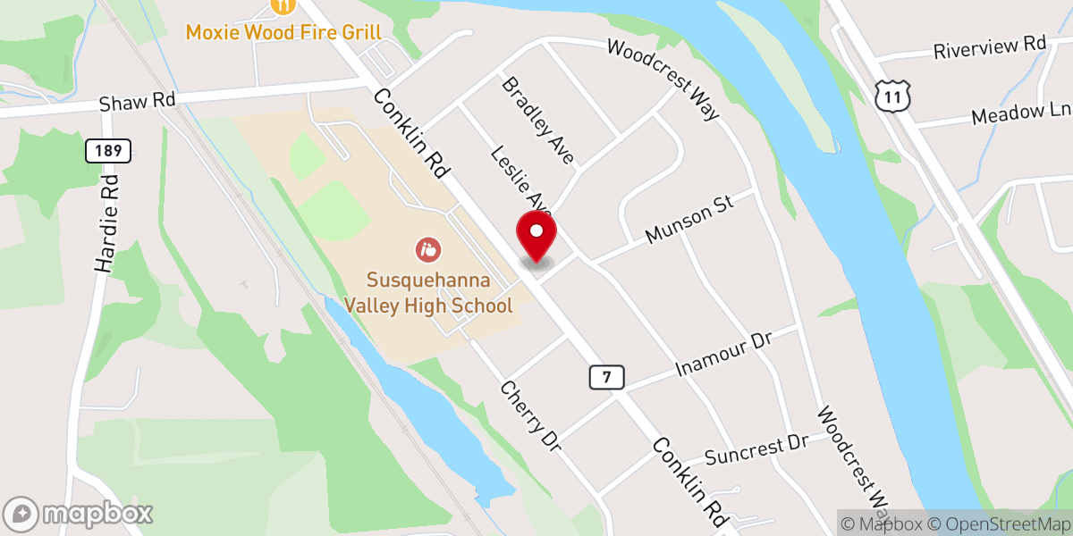 Map showing location of Christian Community Church of Conklin