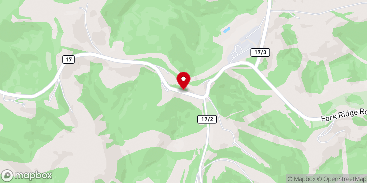 Map showing location of Fork Ridge Christian Church